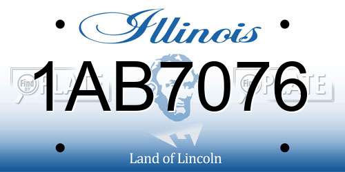 1AB7076 Illinois License Plate