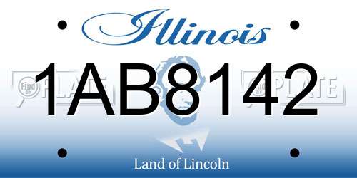 1AB8142 Illinois License Plate