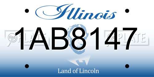 1AB8147 Illinois License Plate