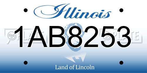1AB8253 Illinois License Plate