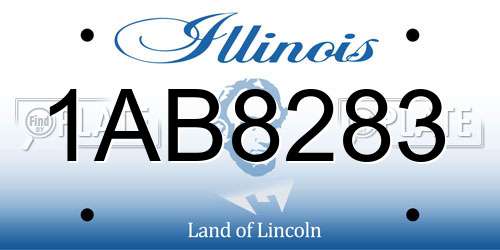 1AB8283 Illinois License Plate