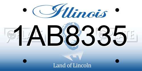 1AB8335 Illinois License Plate