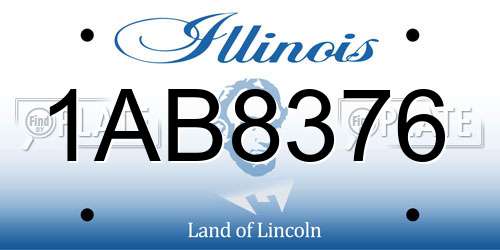 1AB8376 Illinois License Plate