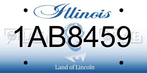 1AB8459 Illinois License Plate