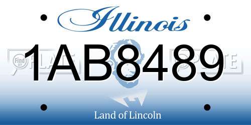 1AB8489 Illinois License Plate