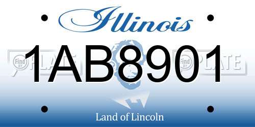 1AB8901 Illinois License Plate