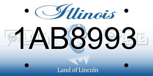 1AB8993 Illinois License Plate
