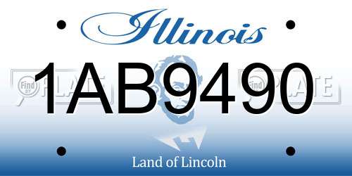 1AB9490 Illinois License Plate