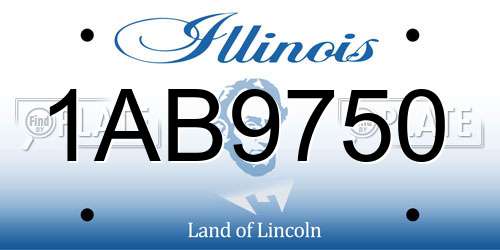 1AB9750 Illinois License Plate
