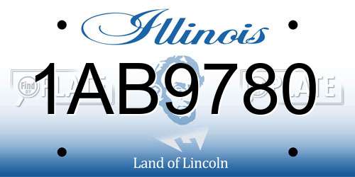 1AB9780 Illinois License Plate