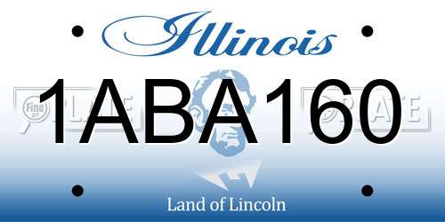 1ABA160 Illinois License Plate