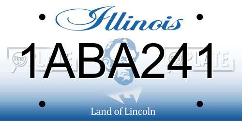 1ABA241 Illinois License Plate