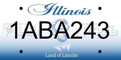 1ABA243 Illinois License Plate