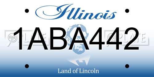 1ABA442 Illinois License Plate