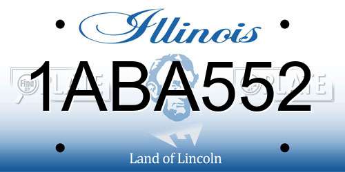 1ABA552 Illinois License Plate