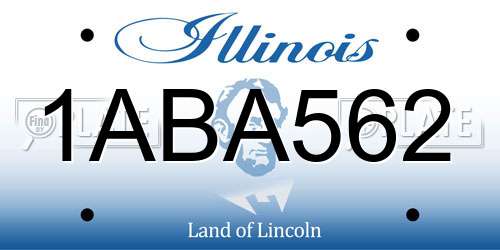 1ABA562 Illinois License Plate