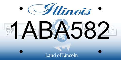 1ABA582 Illinois License Plate