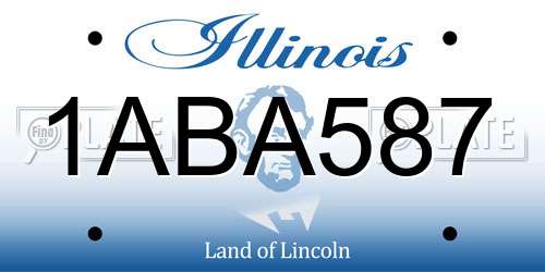 1ABA587 Illinois License Plate