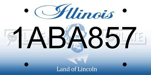 1ABA857 Illinois License Plate