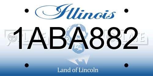 1ABA882 Illinois License Plate