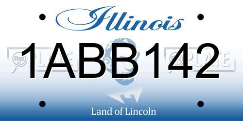 1ABB142 Illinois License Plate