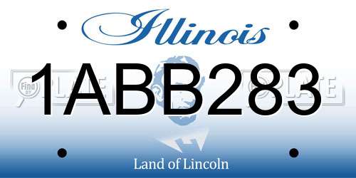 1ABB283 Illinois License Plate