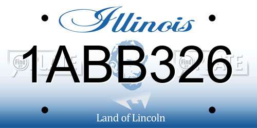 1ABB326 Illinois License Plate