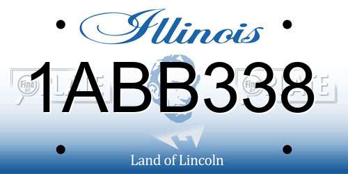 1ABB338 Illinois License Plate