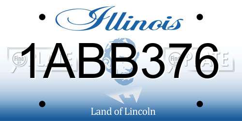 1ABB376 Illinois License Plate