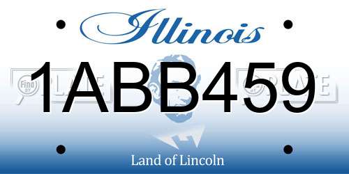 1ABB459 Illinois License Plate