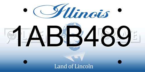 1ABB489 Illinois License Plate