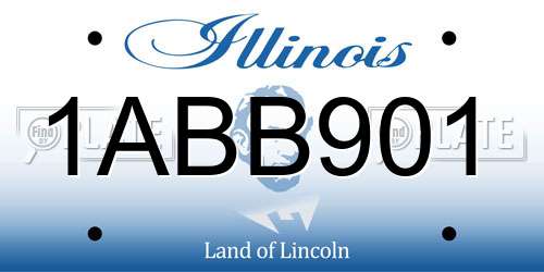 1ABB901 Illinois License Plate