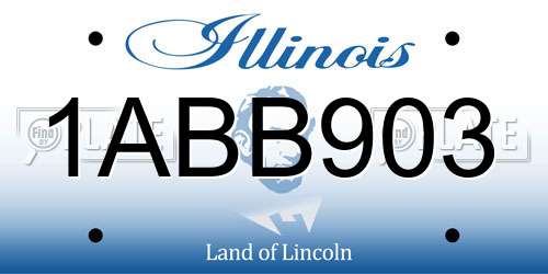 1ABB903 Illinois License Plate