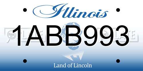 1ABB993 Illinois License Plate