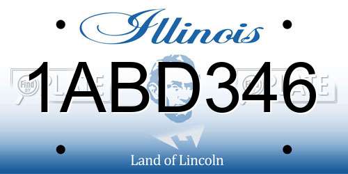 1ABD346 Illinois License Plate