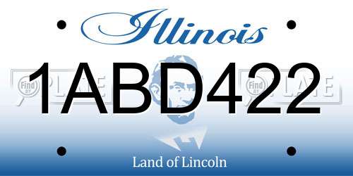 1ABD422 Illinois License Plate