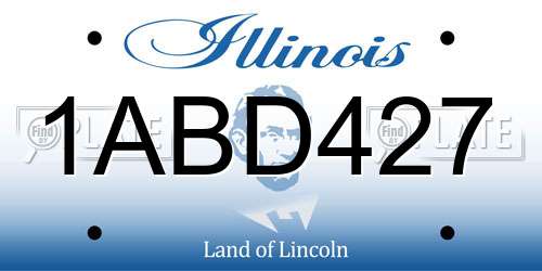 1ABD427 Illinois License Plate