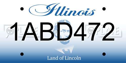 1ABD472 Illinois License Plate