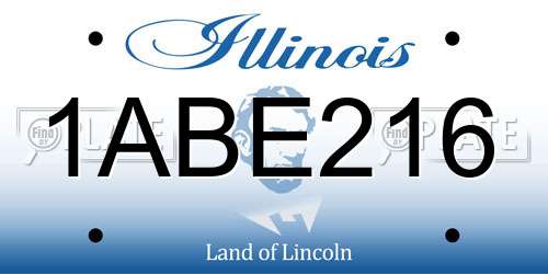 1ABE216 Illinois License Plate