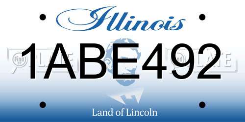 1ABE492 Illinois License Plate