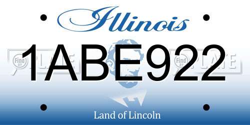 1ABE922 Illinois License Plate