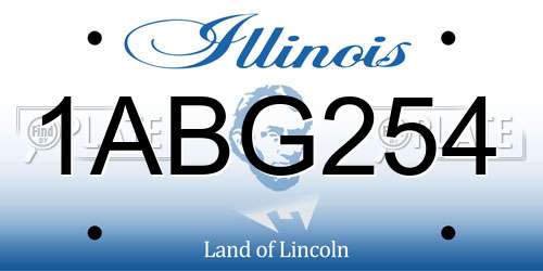 1ABG254 Illinois License Plate