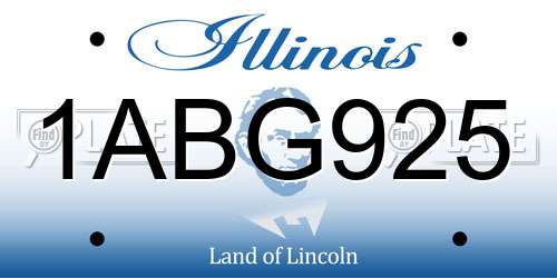 1ABG925 Illinois License Plate