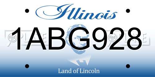 1ABG928 Illinois License Plate