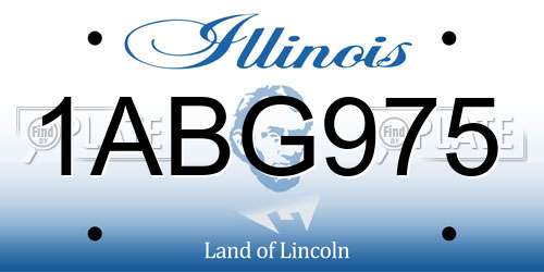1ABG975 Illinois License Plate
