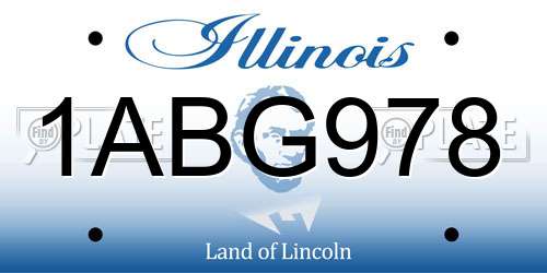 1ABG978 Illinois License Plate