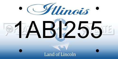 1ABI255 Illinois License Plate
