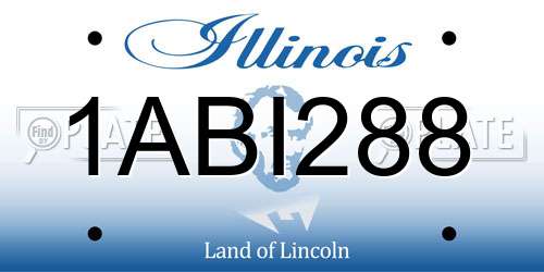1ABI288 Illinois License Plate