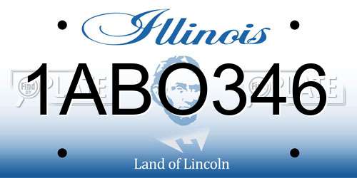 1ABO346 Illinois License Plate
