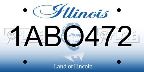 1ABO472 Illinois License Plate